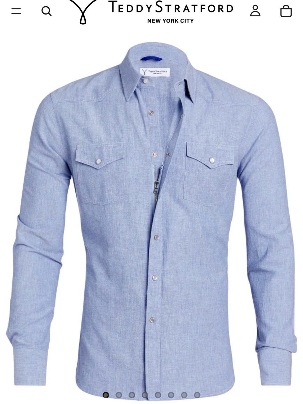 New Teddy Stratford Men’s Western Shirt with Pearl Snap Buttons Size 4(Large)